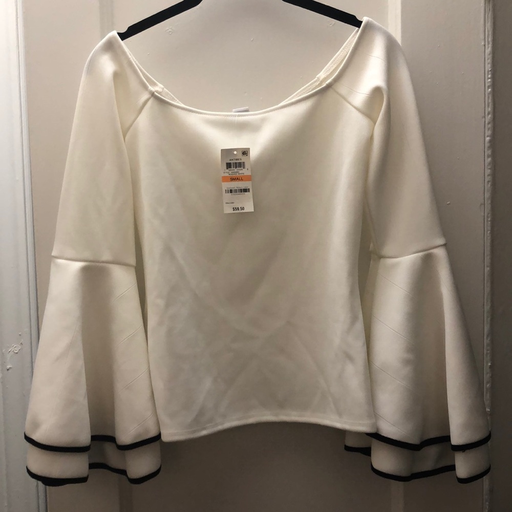 Bar III MACY Off the Shoulder White Top